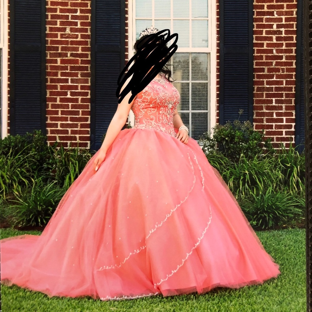 Coral Quinceañera Dress